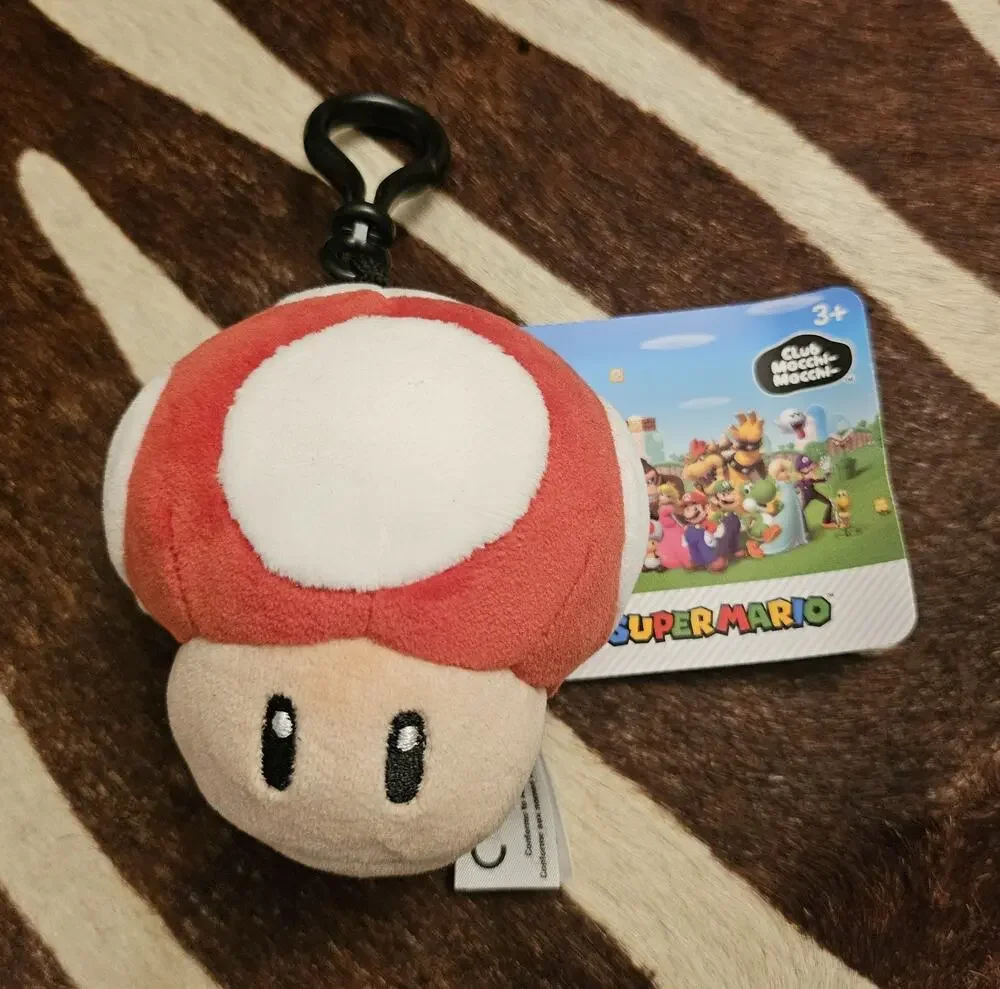 Super Mario Super Mushroom Mocchi Plush Keychain Clip Nintendo New w/ Tag Target